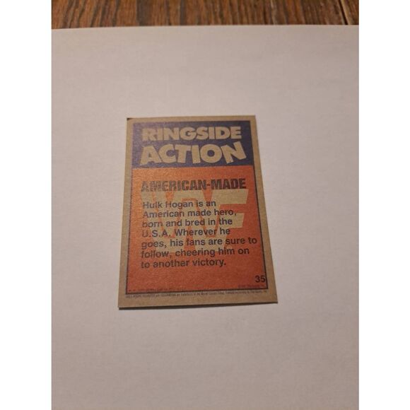 1987 Topps WWF Hulk Hogan #35 American Made Wrestling Trading Card Vintage - Picture 2 of 3